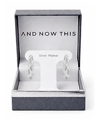 And Now This Clear Crystal Twist Hoop Earrings
