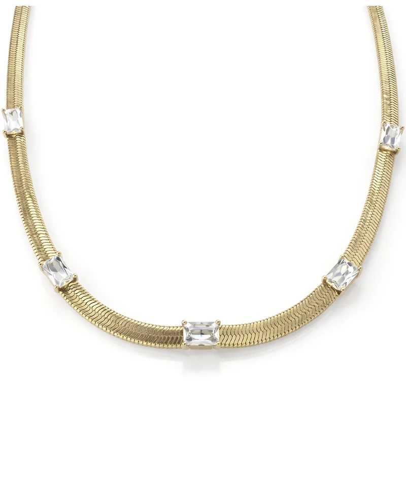 And Now This Cubic Zirconia Rectangular Stone Station Necklace