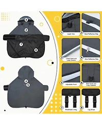 Aronkl Waterproof Windproof Dog Rain Jacket With Hood For Active Breeds