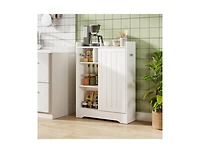 Slickblue Narrow Floor Bathroom Cabinet with Toilet Paper Storage