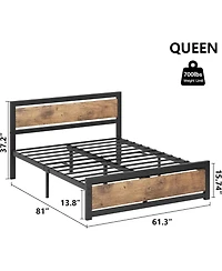 gaomon Bed Frame with Wood Headboard, Heavy Duty Slat Support.