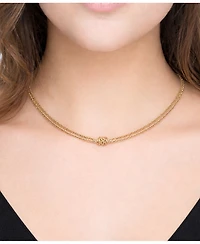 And Now This 18K Gold Plated Double Layered Knotted Chain Necklace