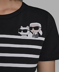 Karl Lagerfeld Paris Women's Stripe Logo Dress