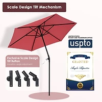 Yescom 7.5 Ft Outdoor Umbrellas with Deck Holder Scale Tilt Button for Party Event Food Ice Cream Cart Garden Parasol