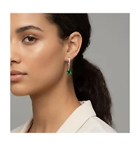 Sterling Silver Cubic Zirconia Teardrop Leaver back Earrings