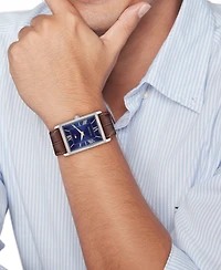 Tommy Hilfiger Men's Quartz Brown Leather Watch, 25.5 mm