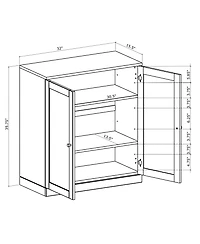 Palace Imports Premium 100% Solid European Oak Hardwood 3-Shelf Modular Bookcase with Tinted Glass Doors