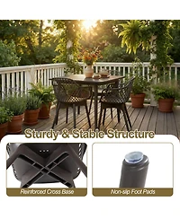 Aoodor Modern Dining Chairs Set of 4, Weather-Resistant Plastic Cafe with Ergonomic Back and Non-Slip Pad, Suitable for Patio, Restaurant