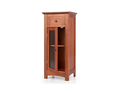 Slickblue Freestanding Bathroom Cabinet with Glass Door Storage