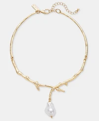 I.n.c. International Concepts Pave & Imitation Pearl Statement Collar Necklace, 13" + 3" extender, Macy's Exclusive
