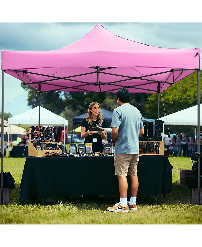 Mecale 10x10 ft Pop-Up Canopy Gazebo with Wheeled Carry Bag