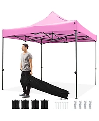 Mecale 10x10 ft Pop-Up Canopy Gazebo with Wheeled Carry Bag