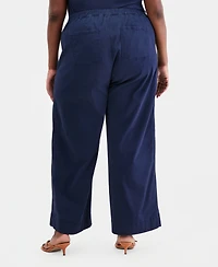 On 34th Trendy Plus Stretchy-Waist Wide-Leg Pants, Macy's Exclusive
