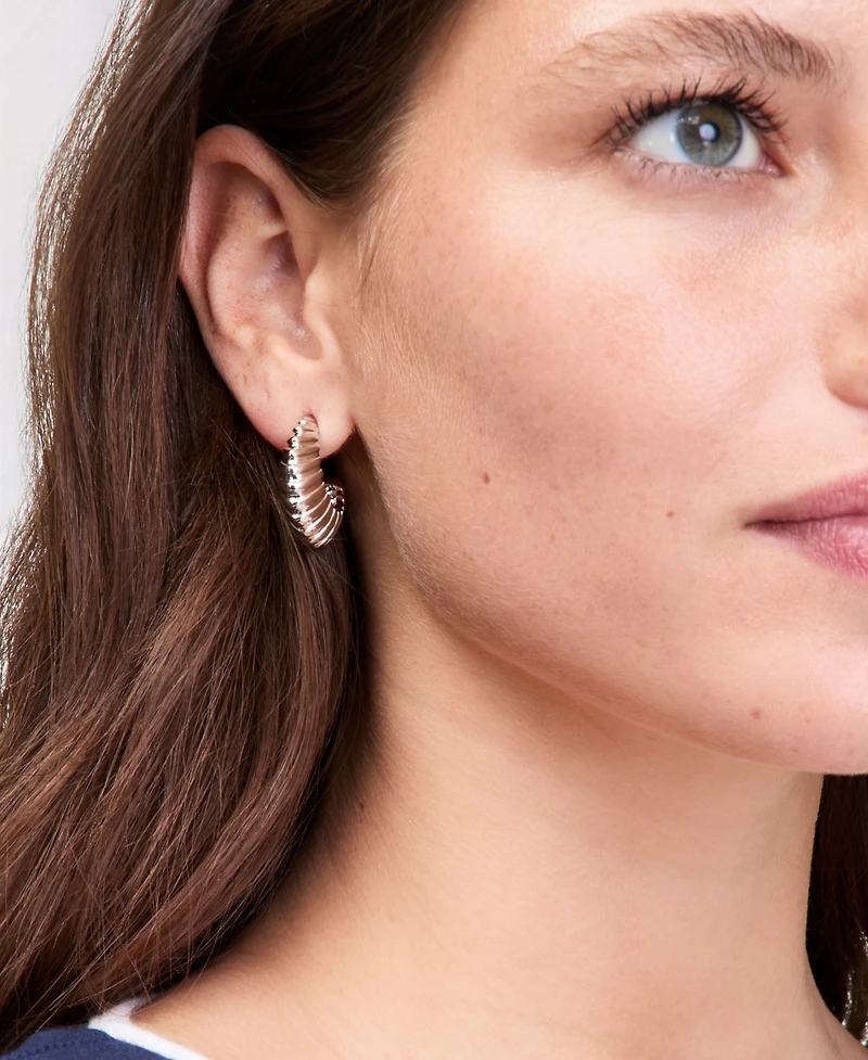 On 34th Small Textured C-Hoop Earrings, 0.95", Macy's Exclusive
