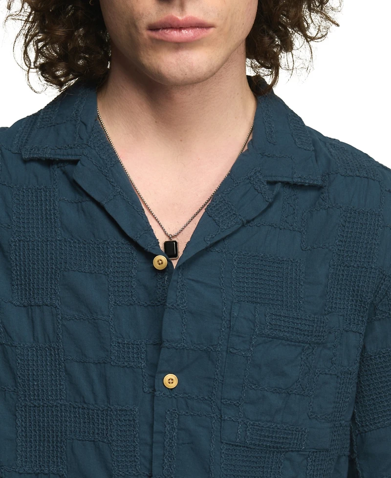 Lucky Brand Men's Novelty Camp Collar Shirt
