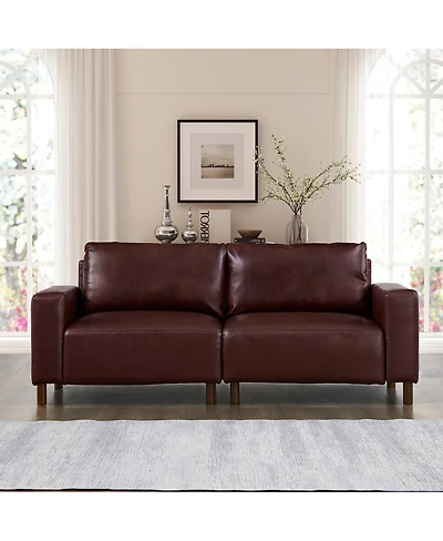 Streamdale Furniture Burgundy 78.5" Loveseat Couch for Living Room/Apartment, Faux Leather Pu