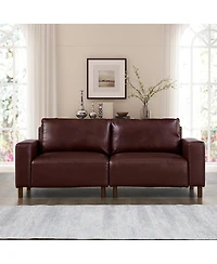 Streamdale Furniture Burgundy 78.5" Loveseat Couch for Living Room/Apartment, Faux Leather Pu