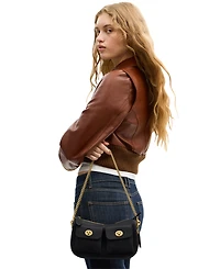 Coach Leather Twin Turn-Lock Small Waverly Bag