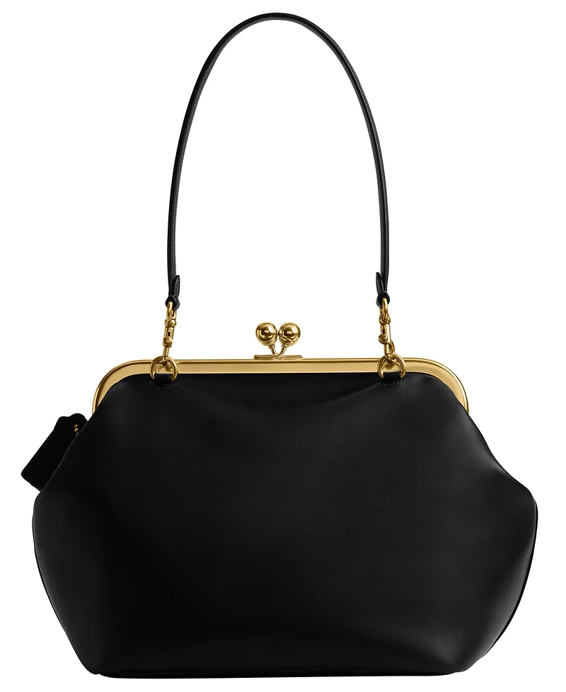 Coach Glovetanned Leather Kisslock Small Frame Bag