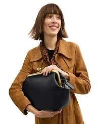 Coach Glovetanned Leather Kisslock Small Frame Bag