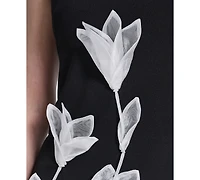 Vince Camuto Petite Square Neck Self Applique Shift Dress