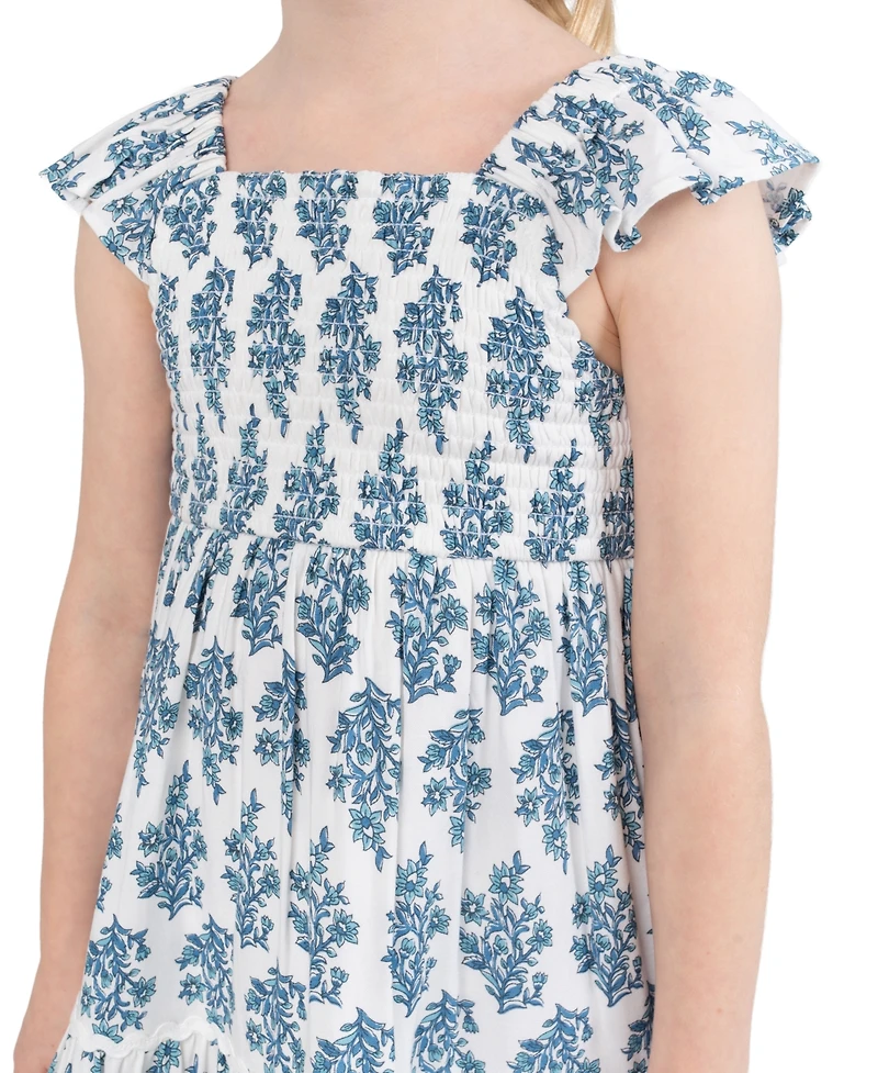 Rare Editions Girls' 2T-6X Printed Square Neck Dress