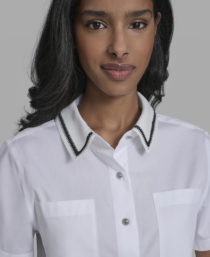 Karl Lagerfeld Paris Women's Short-Sleeve Top