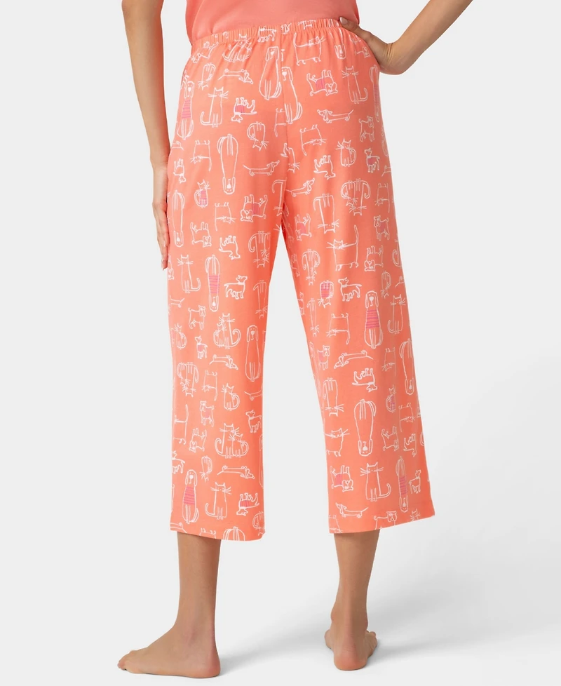 Hue Women's Cat Love Dog Pj Capri