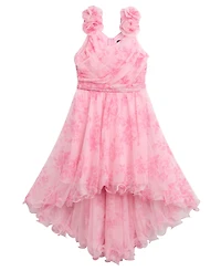 Bcx Girls' 7-16 Sleeveless Printed Mesh Wrap Dress