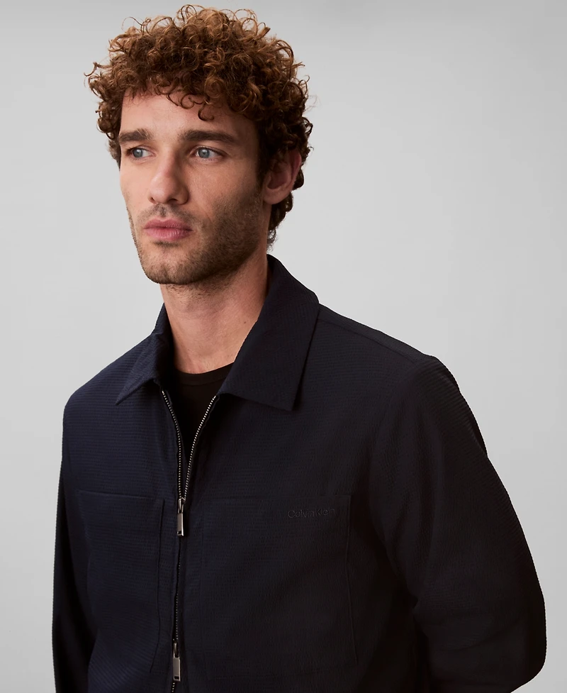 Calvin Klein Men's Seersucker Blouson Jacket