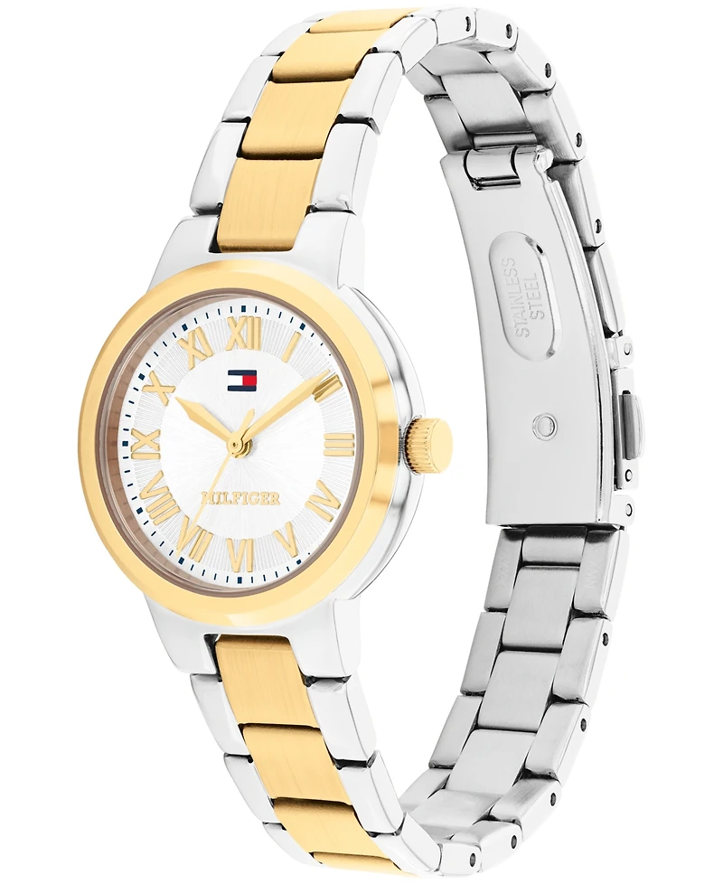 Tommy Hilfiger Women's Quartz Two Tone Stainless Steel Bracelet Watch, 28mm
