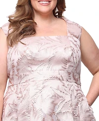 Alex Evenings Plus Size Square Neck A-Line Gown