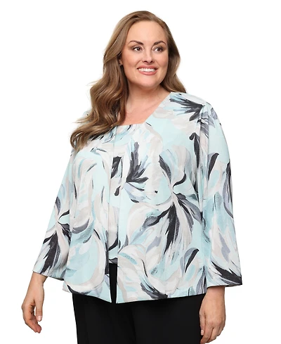 Alex Evenings Plus Scoop Neck Top And Jacket, 2-Piece Set