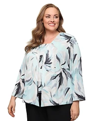 Alex Evenings Plus Scoop Neck Top And Jacket, 2-Piece Set
