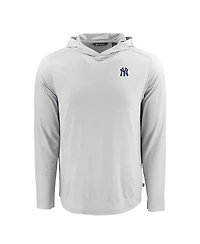 Cutter & Buck Men's Gray New York Yankees Coastline Epic Comfort Eco Hoodie Long Sleeve T-Shirt