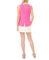 Vince Camuto Women's Crewneck Split Back Keyhole Tank Top