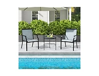 Slickblue 2-Piece Patio Dining Chair Set with Ventilated Seat and Metal Frame