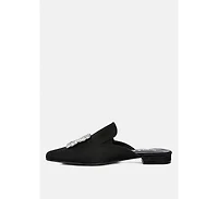 Perrine Womens Diamante Brooch Slip On Mules
