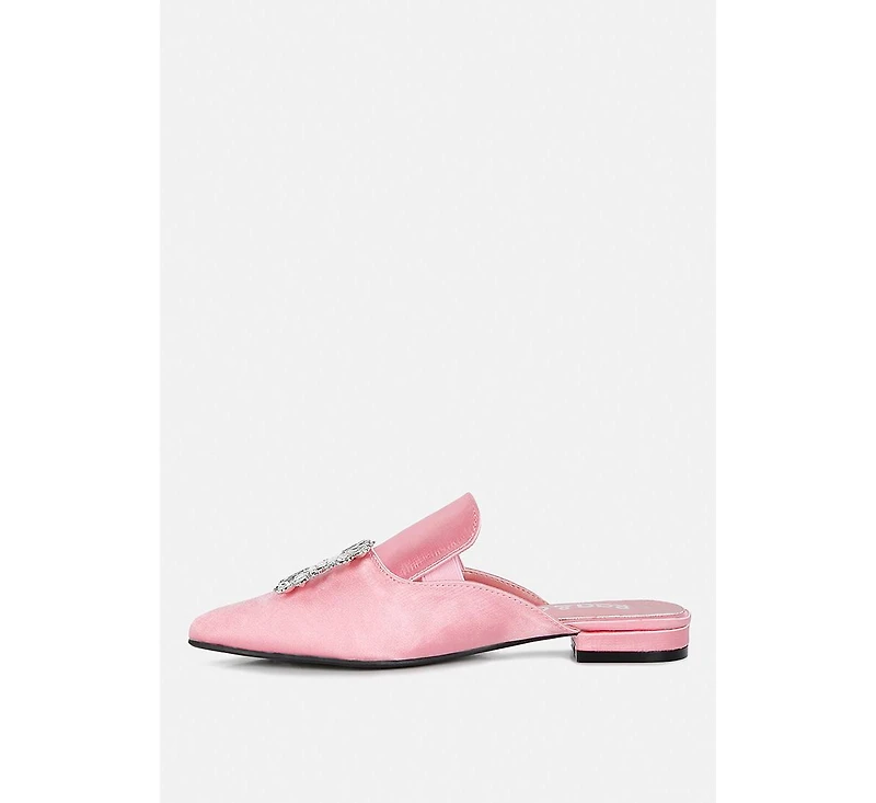 Perrine Womens Diamante Brooch Slip On Mules