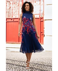 Yumi Women's Printed Pleated Midi Dress