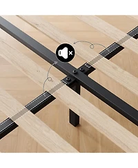 gaomon Platform Bed Frame with Adjustable Headboard - Strong Wooden Slats & Metal Legs, No Box Spring Needed, Noise-Free, Easy Assembly