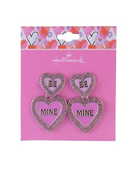 Hallmark Be Mine Pink Enamel Conversation Heart Earrings