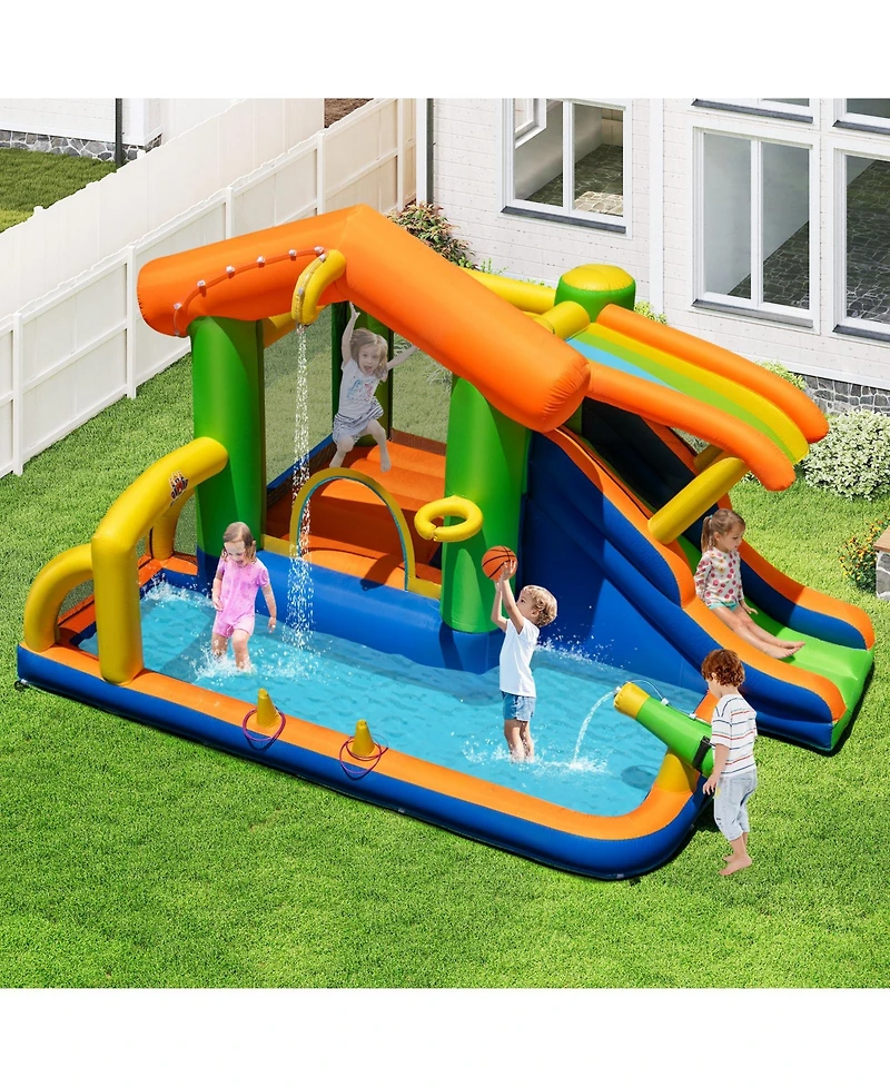 Mecale 8-in-1 Inflatable Bounce House Water Park, No Blower Included