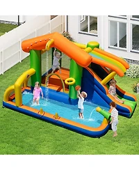Mecale 8-in-1 Inflatable Bounce House Water Park, No Blower Included