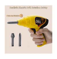 Bruce & Shark 37-Piece Kids Workbench with Realistic Electric Drill, Pretend Play Tool Set for Ages 3-6