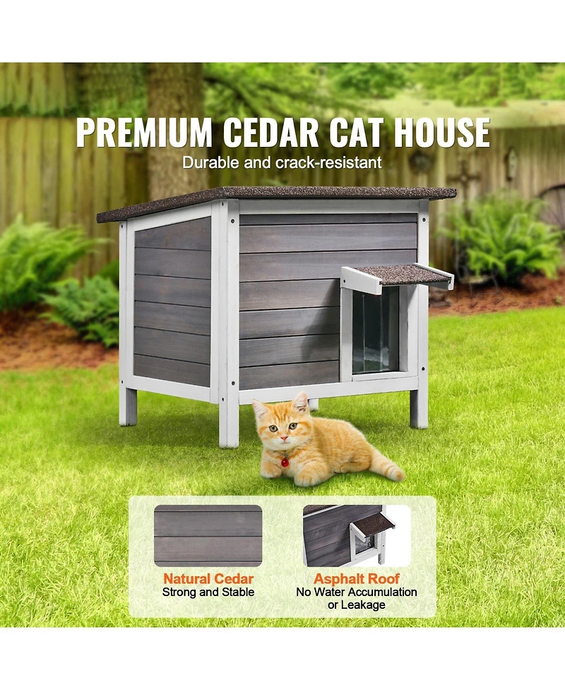 Cozito Outdoor Insulated Cat House with Open Roof and Weatherproof Design