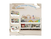 Slickblue Wooden Kids Bookcase and Toy Organizer with 2 Drawers