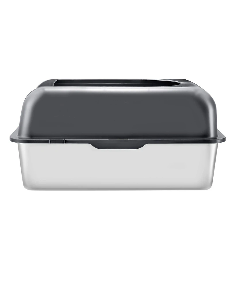 Cozito Xl Stainless Steel Cat Litter Box with Scoop and High Sides