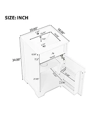 Sillysis 20" Bathroom Vanity with Ceramic Sink, Soft Closing Door & Storage Rack, Freestanding Cabinet for Small Bathrooms