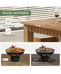 Tribesigns 63-Inch Solid Wood Dining Table for 6, Farmhouse Kitchen Table, Rectangular Wood Dinner Table for Dining Room, Living Room